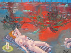 Felix Weber Message in a Bottle oil and acrylic on canvas 2008_9 2319_80x60